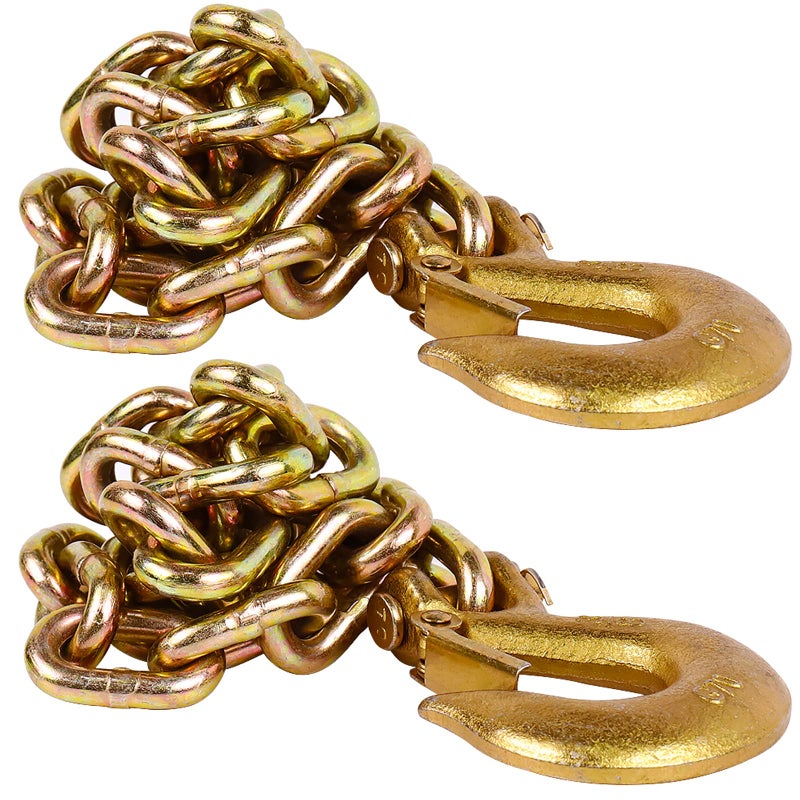 Tnyeobae 35"" Trailer Safety Chain with 5/16"" Clevis Snap Hook Grade-70 Heavy Duty Binder Chain(Pack of 2) - Image 1